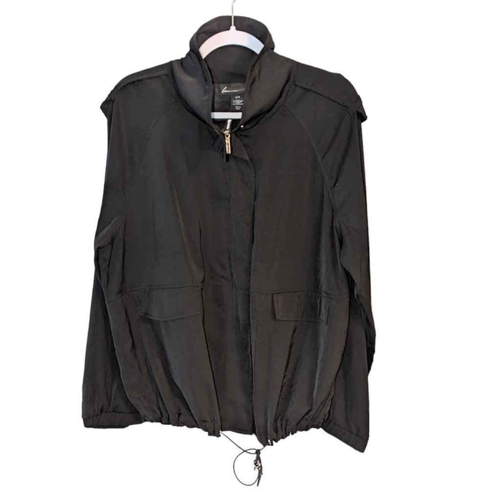 Women's Lane Bryant lightweight zip up jacket, black, size 14/16